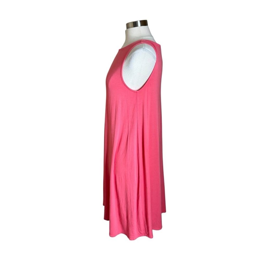 Eileen Fisher Pink Viscose Sleeveless Jersey Flare Dress Womens Medium‎ - Picture 3 of 10